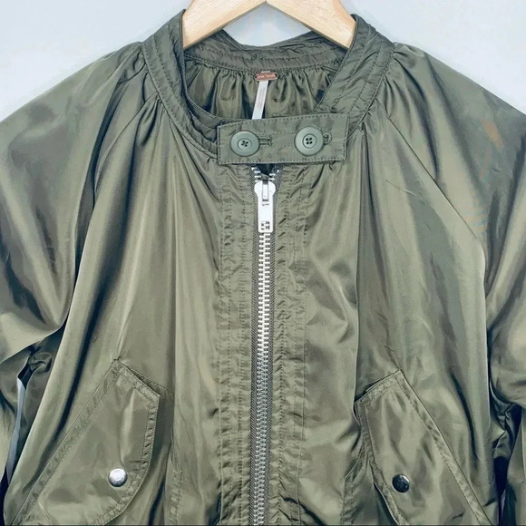 Free People Olive Midnight Bomber Jacket Size S - Picture 14 of 15